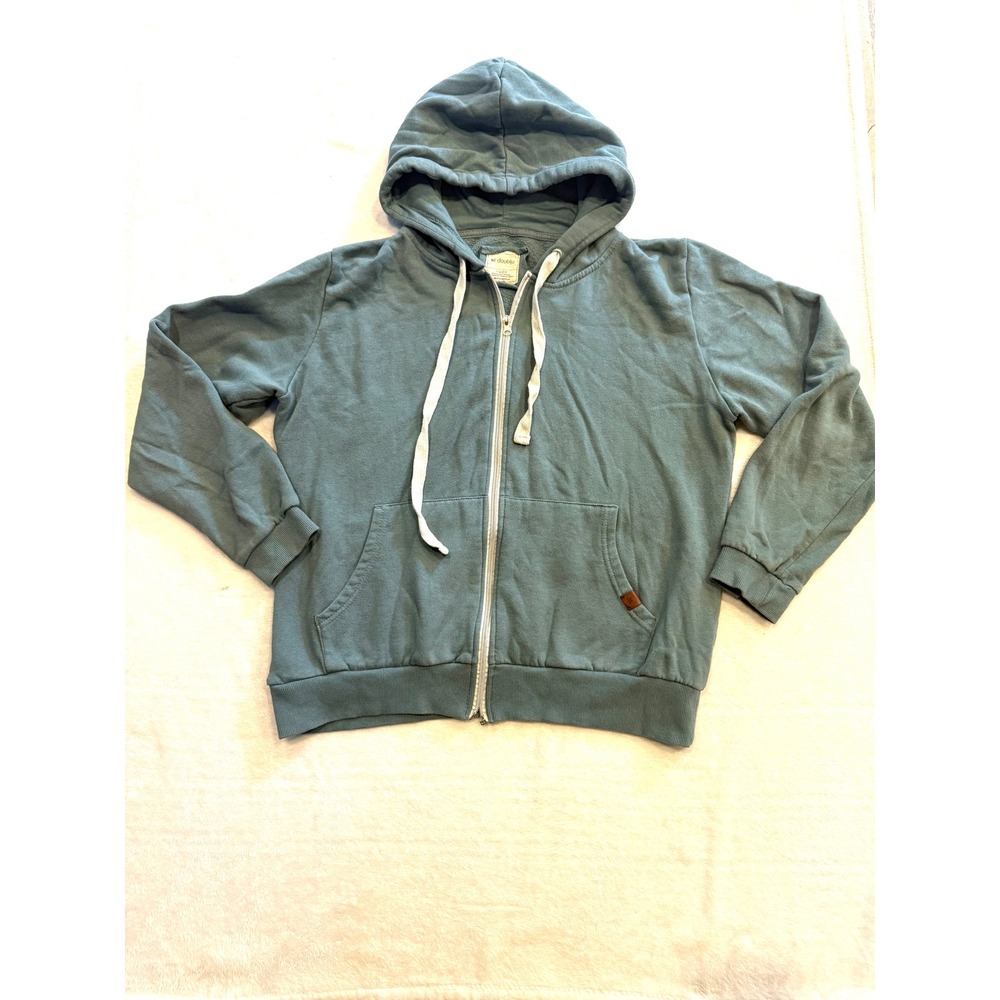 Doublju Womens Full Zip Hoodie XL Blue Green Fleece Hooded Sweatshirt Pocket